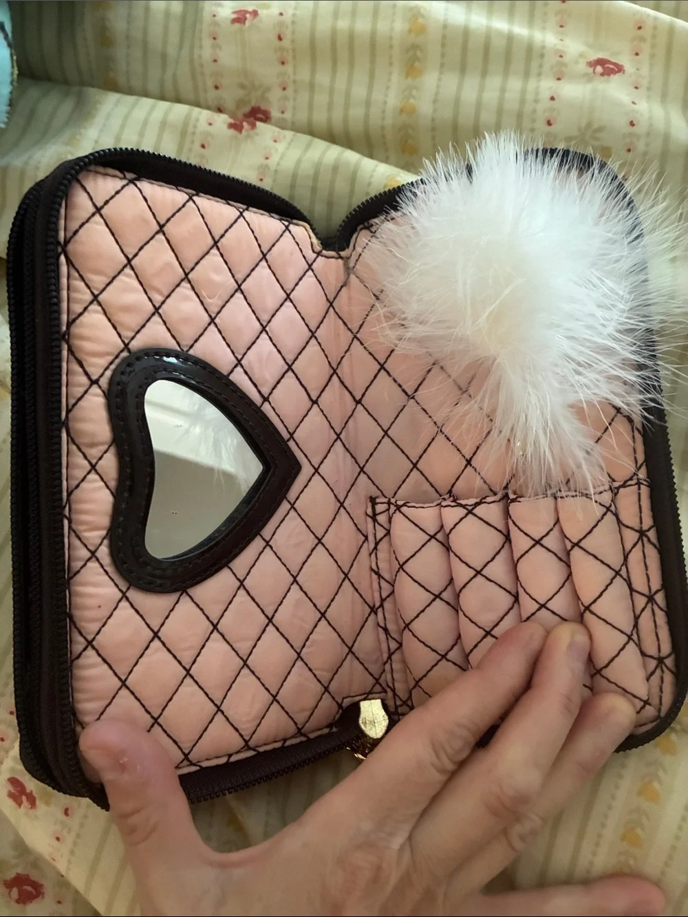 Y2K VINTAGE JUICY COUTURE Striped Pink MAKEUP BRUSH BAG